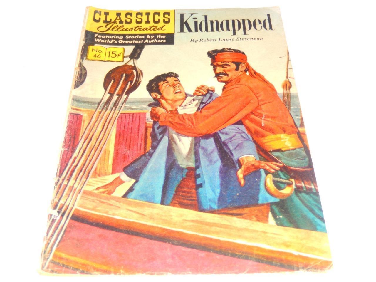 VINTAGE COMIC- CLASSICS ILLUSTRATED- &#39;KIDNAPPED&#39; FEB. 1948 - FAIR  - L96 - $2.65
