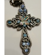 NECKLACE PENDANT CROSS &quot;LIA SOPHIA&quot; VINTAGE JEWELRY CROSS  22&quot; to 24&quot; - $517.03 MXN
