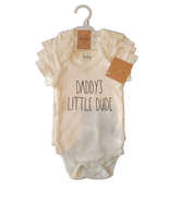 RAE DUNN Baby Bodysuit Set | Daddy&#39;s Litlle Dude | Set of 3 | 6-9M | NWT - £14.89 GBP