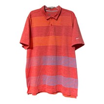 Nike Golf Sport Mens Red/Orange Dri-Fit Short Sleeve Polo Shirt Size 2XL - £10.22 GBP