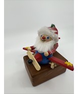 Vintage Steinbach Santa Pilot Flying Airplane Handmade Ornament Germany - $21.05 CAD