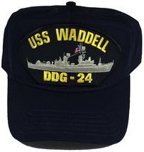 USS WADDELL DDG-24 Hat - NAVY BLUE - Veteran Owned Business - $22.98