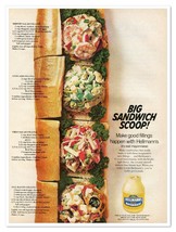 Hellmann&#39;s Mayonnaise Sandwich Filling Recipes Vintage 1969 Print Magazi... - $9.70