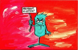 Comic Humor How About A Letter Textured Surface UNP Chrome Postcard Unused - £3.08 GBP