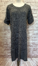 Derek Heart Plus Sweater Dress Short Sleeve Acrylic Heather Gray 1X NEW - £22.82 GBP