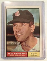 Alex Grammas Signed Autographed 1961 Topps Baseball Card - St. Louis Cardinals - £10.26 GBP