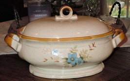 Mikasa Garden Club Day Dreams Covered Soup Tureen Blue Floral Japan EC 461 - $49.99