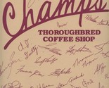 Champs Thoroughbred Coffee Shop Menu Facsimile Signatures 1986 Denver Co... - $37.62