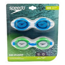 Speedo Kids Swim Goggles Splasher 2 Pack 7500361-337 Blue / Green Ages 3-8---X21 - $11.29