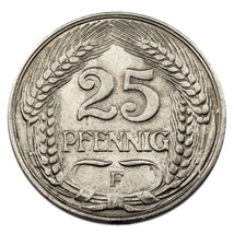 1909-F Allemand Empire 25 Pfennig Monnaie (Hors-Circulation État) Km #18 - $60.60