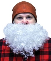 Fun World Adult&#39;s Costume Accessory Big and Curly Beard Standard One Size White - £7.80 GBP