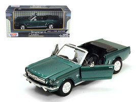 1964 1/2 Ford Mustang Convertible Green Metallic 1/24 Diecast Car Motormax - £29.00 GBP