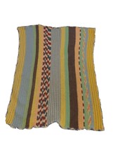 Vintage Hand Crafted Multi Color Striped Crochet Afghan Throw Blanket 35 x 50 - £19.75 GBP
