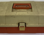Plano 5520 Tackle Box Orange Beige Fishing Box With Contents Hooks Swive... - $39.59