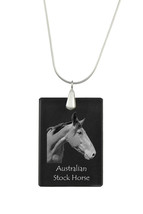 Australian Stock Horse,  Horse Crystal Pendant, SIlver Necklace 925 - £29.70 GBP