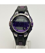 Armitron Black Purple Women’s Digital Sports Watch Working New Battery - $22.31