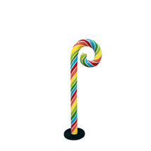 Large Rainbow Swirl Candy Cane Over Sized Statue - £708.68 GBP