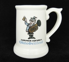 Vintage Larimer Square Oktoberfest Mustache Mug Tankard Cup 5.25&quot; Denver CO - £15.91 GBP