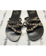 10022-SHOE Saks Fifth Avenue Womens Brown Snakeskin Slip On Flats Sz 8 M - $325.84 MXN