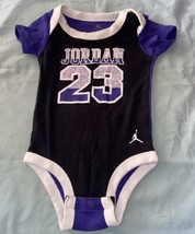 NBA Michael Jordan 23 Baby Outfit 0-6 Months One Piece Bodysuit Black &amp; ... - £5.22 GBP