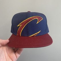 Cleveland Cavaliers Cavs NBA Mitchell &amp; Ness Snapback Red Cap Hat Big Logo - £13.98 GBP
