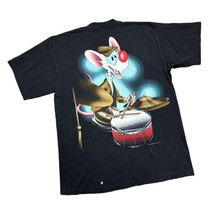 Vintage 1995 Pinky and the Brain T-Shirt XL Single Stitch USA Black HTF Drummer - £92.49 GBP