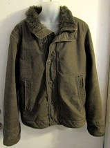 Men’s Abercrombie &amp; Fitch Adirondack Jacket Sherpa Lined Army Green Size... - $197.01