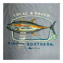 Simply Southern Short Sleeve Gray T XL Shirt Unisex Local &amp; Proud Fish 1XL Tuna - £21.90 GBP