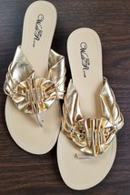 Wild Rose ~ Gold ~ Soft Metallic ~ Women&#39;s Size 7.5 Sandals ~ Style QUASY05 - £20.59 GBP