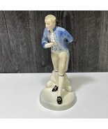 Goldcrest Ceramics Corp Victorian Bowing Man Figurine Blue Coat 8&quot; Gentl... - £25.24 GBP