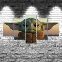 No Frame Mandalorian Baby Yoda Five Piece Canvas Multi Panel Home Decor Art 5 - $30.50+