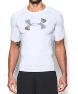 Under Armour Men&#39;s Heatgear Graphic Short Sleeve Compression T-Shirt, Wh... - £17.12 GBP