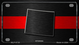 Wyoming Thin Red Line Novelty Mini Metal License Plate Tag - $20.46 CAD