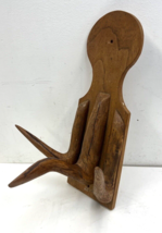 Vintage WALL MOUNT COAT RACK handmade Folk Art wood tree branch hat hall hanger - £23.97 GBP