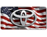 Toyota New Logo Inspired Art on Flag FLAT Aluminum Novelty Car License T... - $17.99