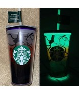 NEW Starbucks Halloween Raven’s Perch Glow in the Dark Cold Cup Tumbler ... - £30.96 GBP