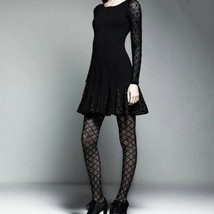 NEW Catherine Malandrino Black Long sleeve Lace Inset Dress Sz 4/6 - £37.13 GBP