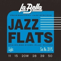 LaBella 20PL Jazz Flats Stainless Steel Flat Wound Guitar Strings, 11-50 - £20.39 GBP