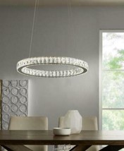 Home Decorators Collection-24 in. Chrome Integrated LED Pendant Clear Crystals - £182.06 GBP