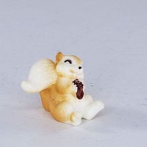 Squirrel Miniature Figurine Tiny Happy Holding Acorn - £11.19 GBP