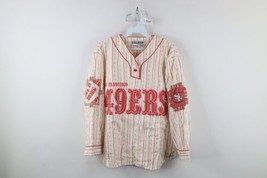 Vtg 90s Womens Medium San Francisco 49ers Football Flannel Pajama Sleep Shirt - £31.02 GBP