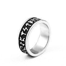 Classic / Retro, Silver, Stainless Steel, Norse / Viking / Rune Theme Ring - £14.41 GBP