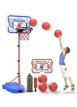 Adjustable Basketball Hoop Backboard Yard Outdoor Kids Sports Portable System - £19.45 GBP