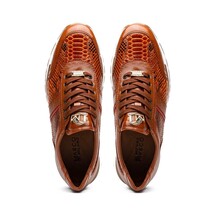 Brescia Genuine Snake and Calfskin Fashion Sneaker Honey image 6
