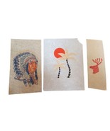 Lot of 3 Vintage Iron On Heat Transfers Indian Chief Sunset Deer Head - $239.17 MXN