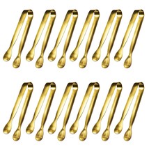 12 Pcs Serving Tongs, Small Serving Utensils For Parties Catering Gold Tongs, Fo - £20.77 GBP