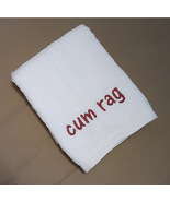 ADULT Embroidery Washcloth Towel Cum Rag Brick Red Thread - £7.06 GBP