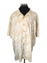 Greg Norman Hawaiian Island Casual Shirt Men&#39;s Size XXL Tan White Tropic... - £15.13 GBP