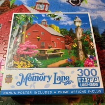 Memory Lane Jigsaw Puzzle 300 Piece EZ Grip Large Red Barn Birds 24 x 18 - £11.95 GBP
