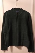 Pre Owned Women’s Green Karen Scott Zip Down Sweater (L) - $15.84